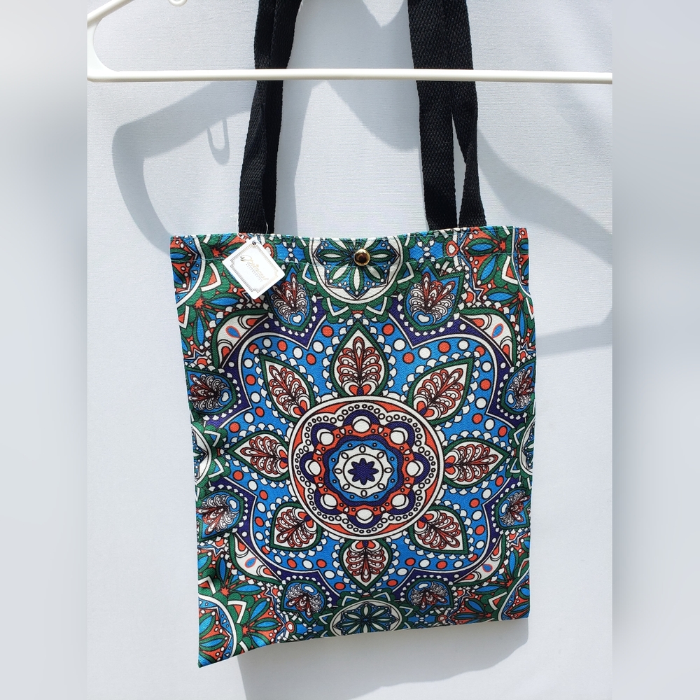 Princess Floral Mandala Big Canvas Tote Bag New With Tags